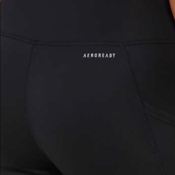 Adidas High Rise Leggings 3-stripe 7/8 Training Tights Workout Leggings NEW - Picture 12 of 12